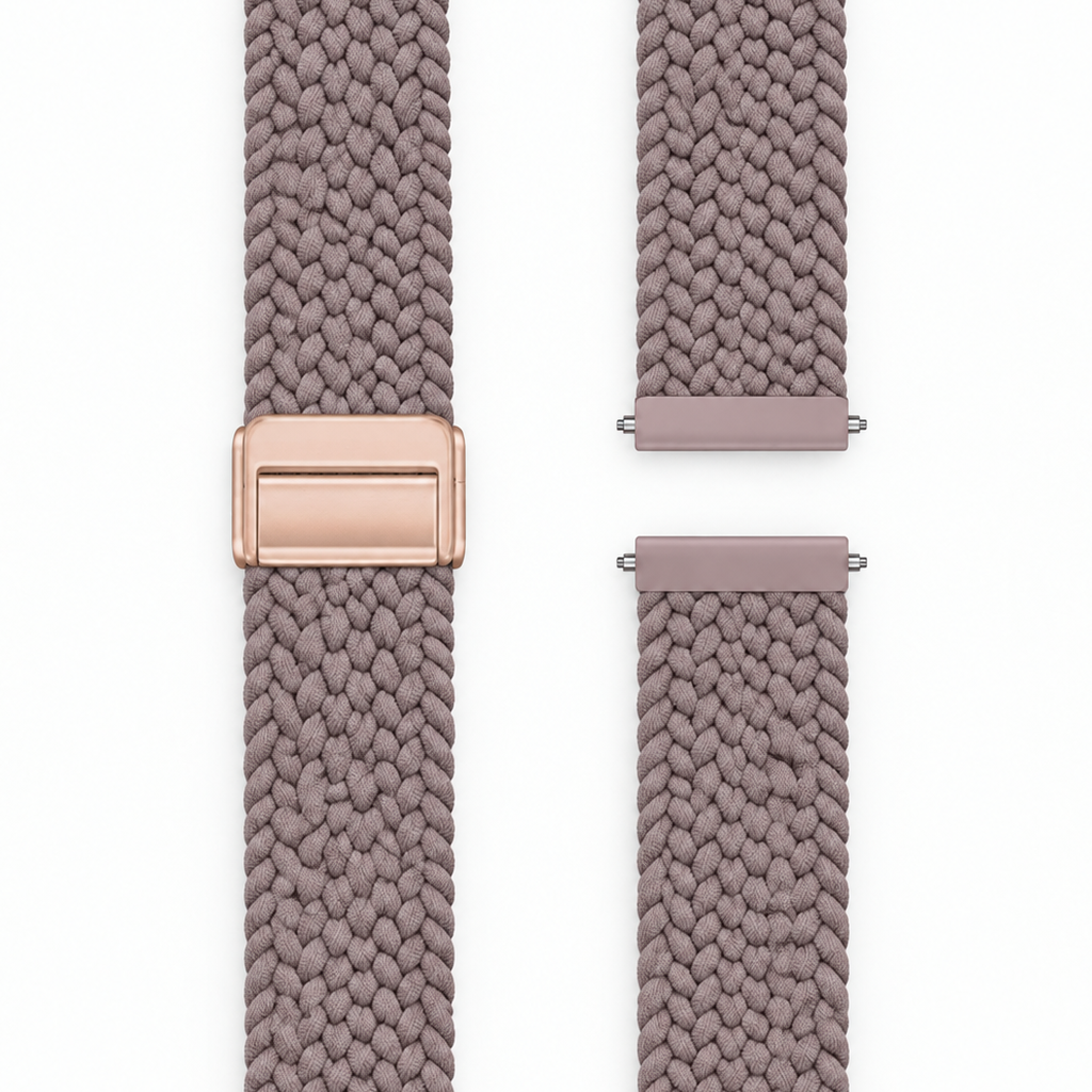 LunaPro Armband geflochten Mauve, Detailansicht mit Magnetverschluss