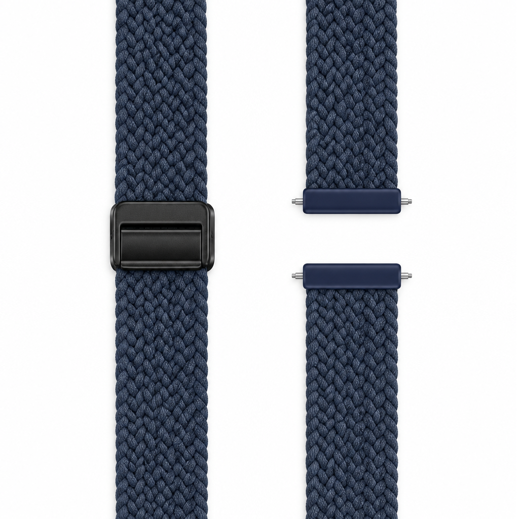 LunaPro Armband geflochten Navy, Detailansicht mit Magnetverschluss