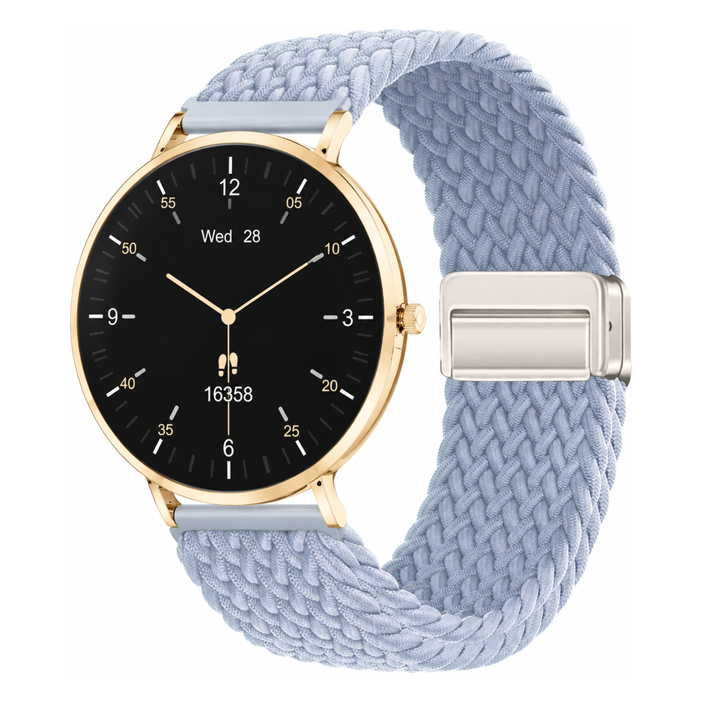 LunaPro Armband geflochten Hellblau an LunaPro Gold