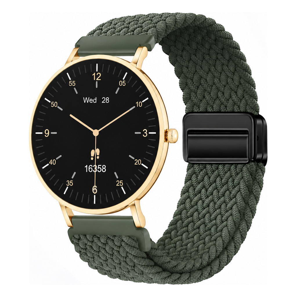 LunaPro Armband geflochten Olivgrün an LunaPro Gold