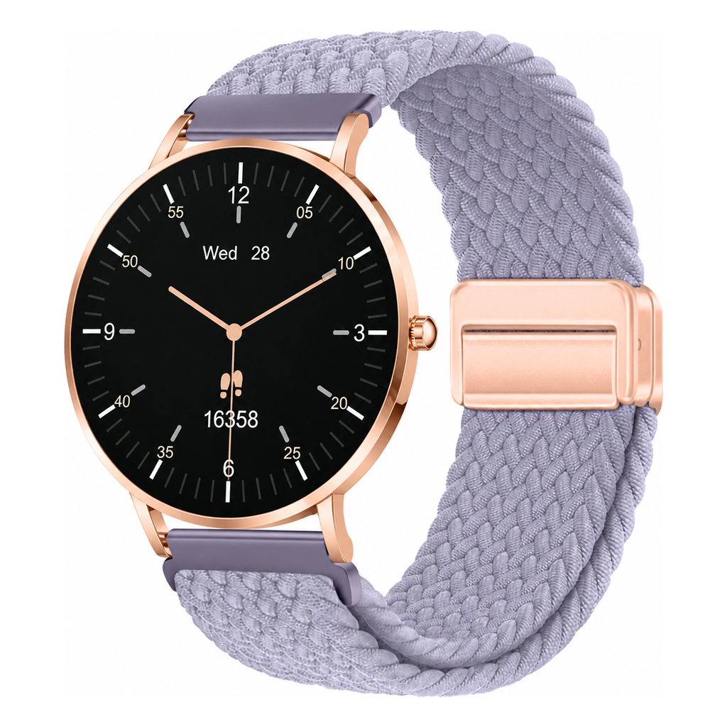 LunaPro Armband geflochten Lavendel an LunaPro Roségold