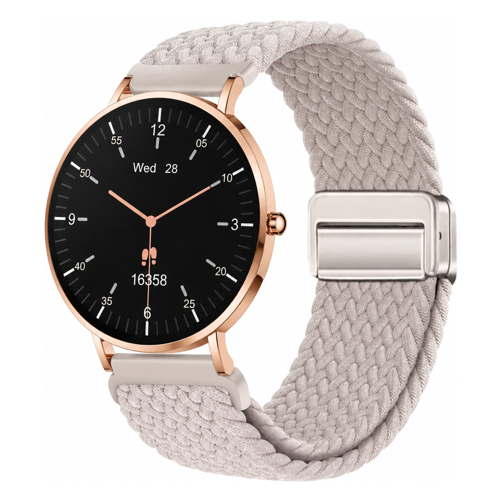 LunaPro Armband geflochten Polarweiß an LunaPro Roségold