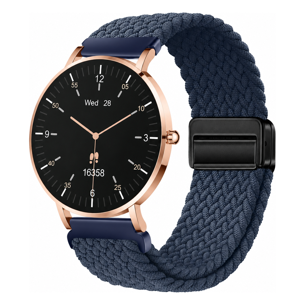 LunaPro Armband geflochten Navy an LunaPro Roségold