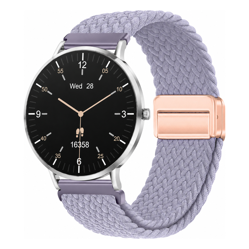 LunaPro Armband geflochten Lavendel an LunaPro Silber