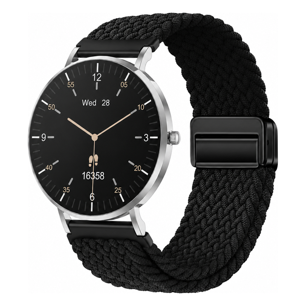 LunaPro Armband geflochten Schwarz an LunaPro Silber
