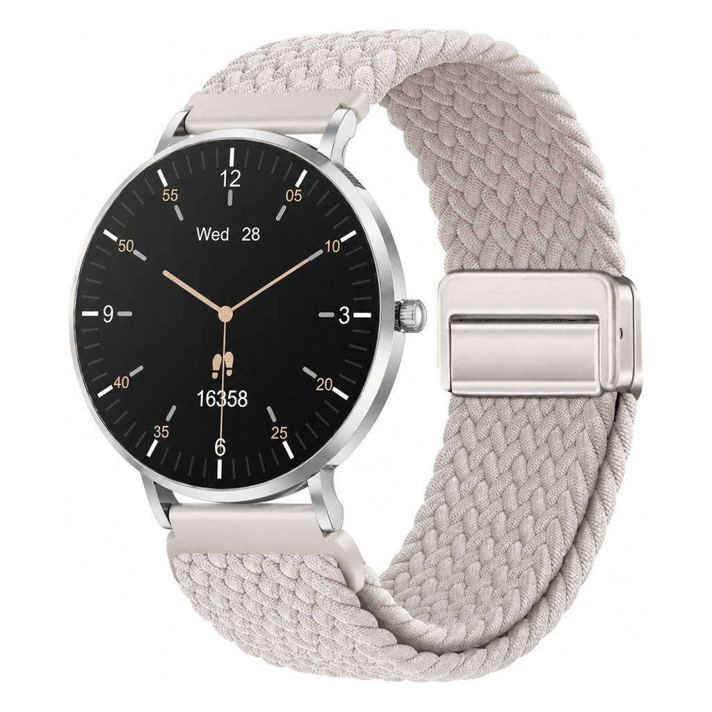 LunaPro Armband geflochten Polarweiß an LunaPro Silber