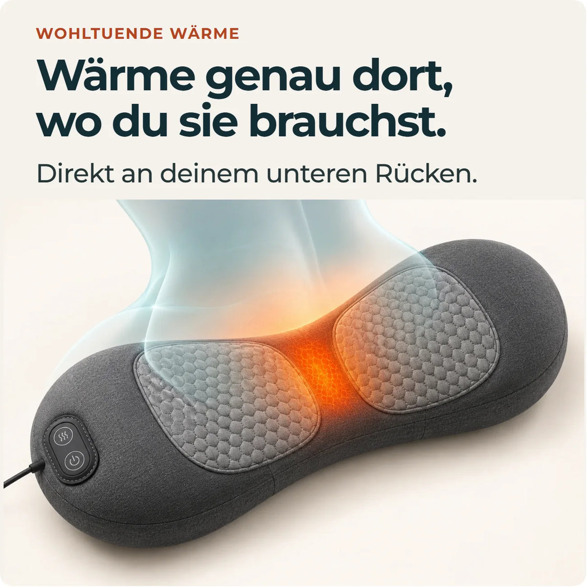 Symbolische Wärme am zentralen Kontaktbereich, mit transparenter Kontur des unteren Rückens.