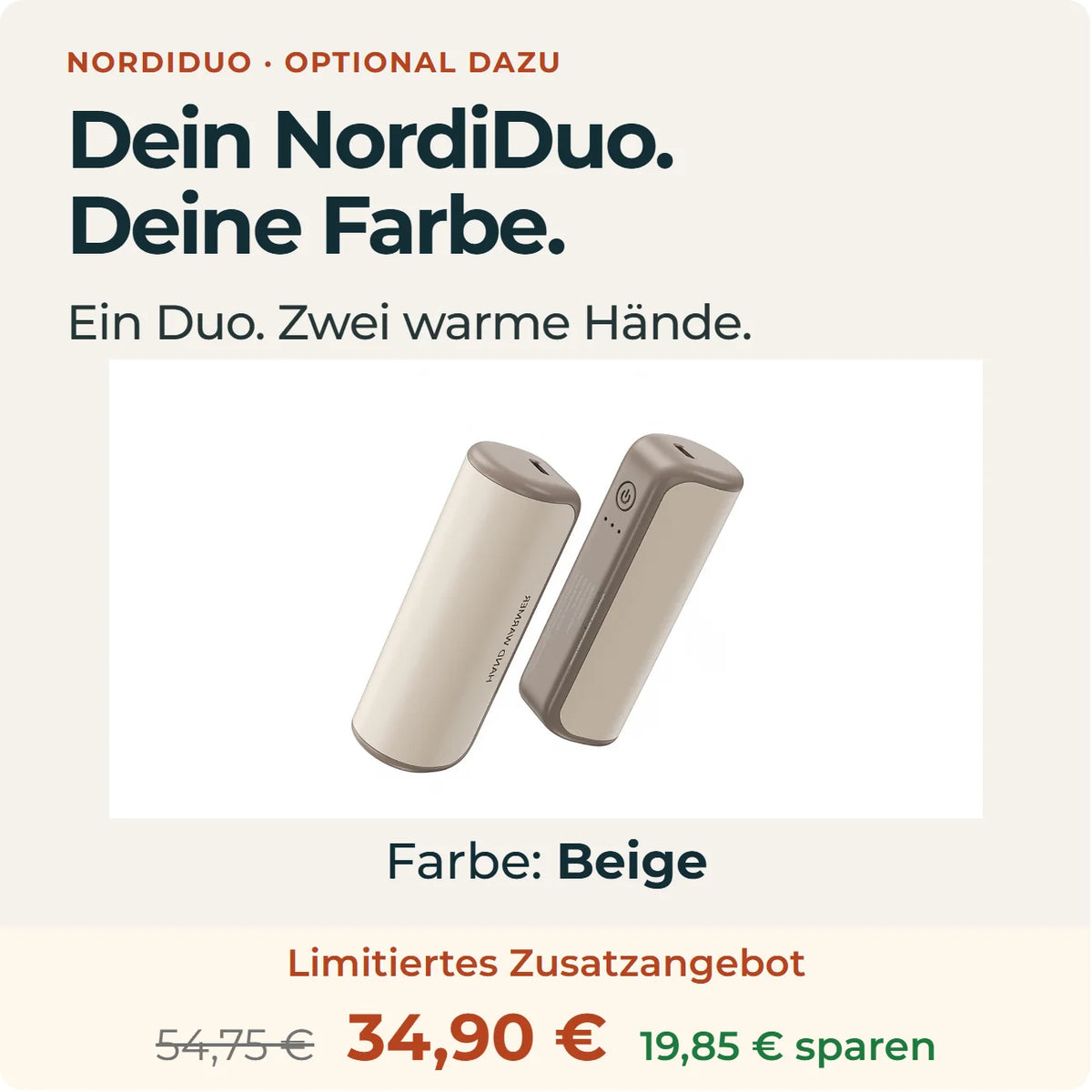 NordiDuo in Beige: zwei Handwärmer.