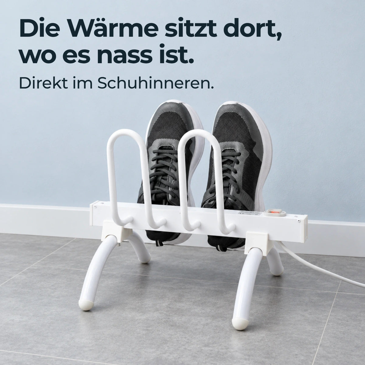 Die Wärme sitzt dort, wo es nass ist. Direkt im Schuhinneren.