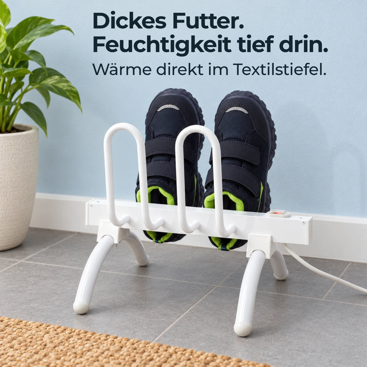 Dickes Futter. Feuchtigkeit tief drin. Wärme direkt im Textilstiefel.