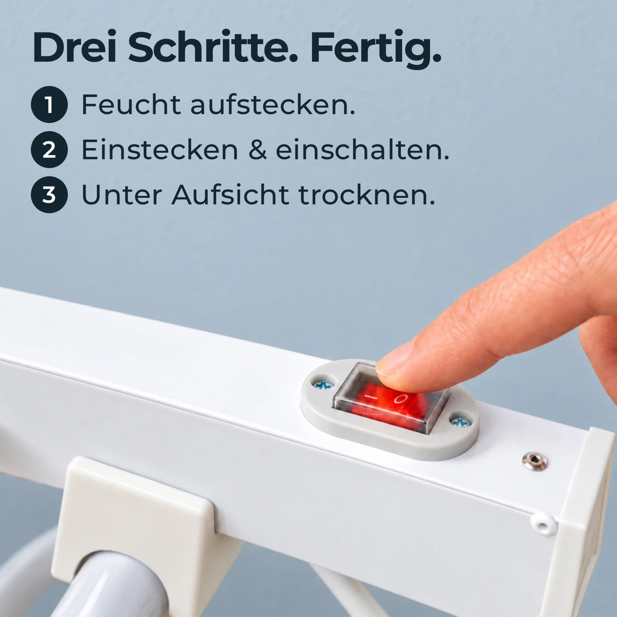 Drei Schritte. Fertig.