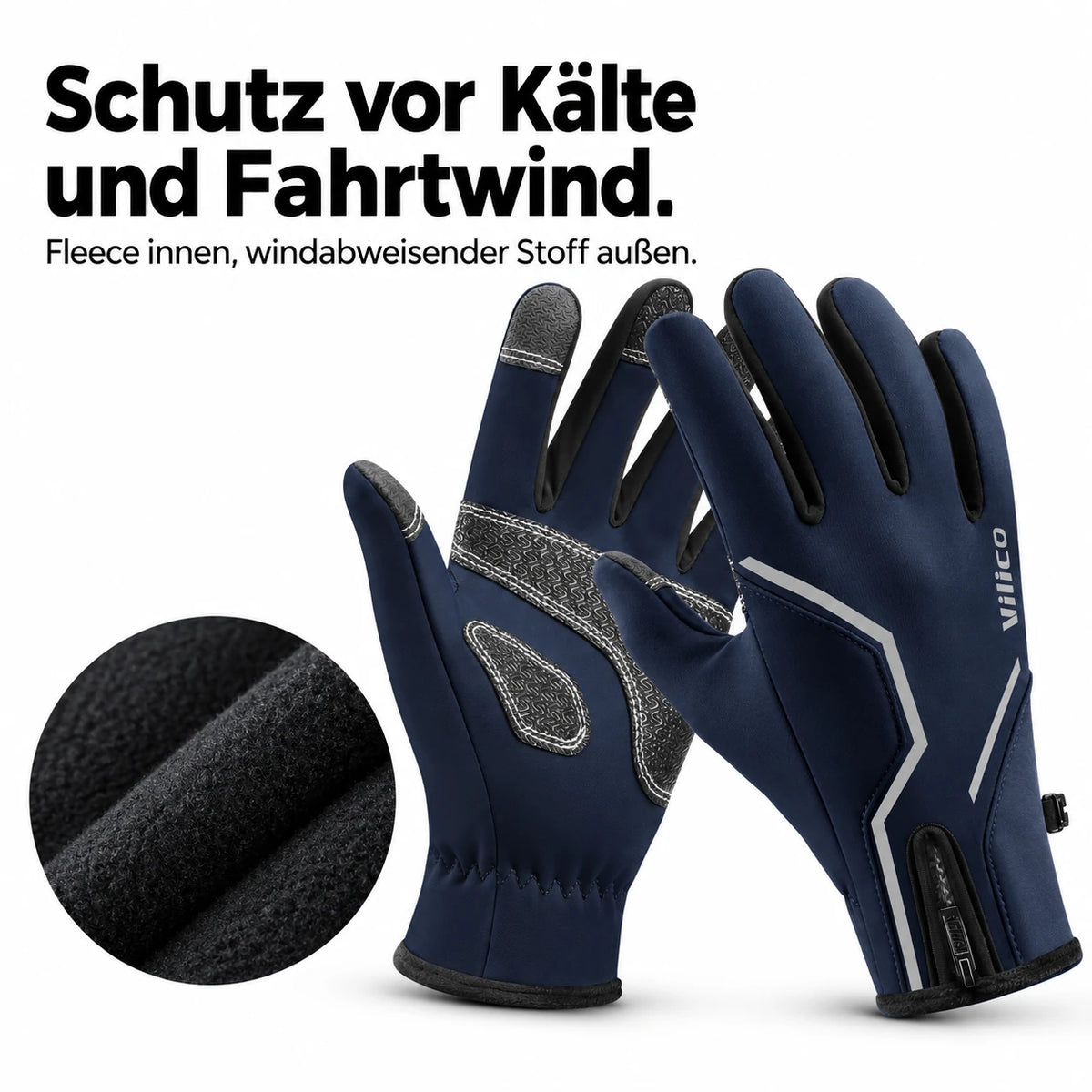 Weiches Fleecefutter und Außengewebe des Vilico-Handschuhs